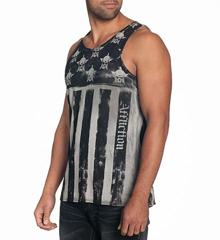 Affliction Skulls And Stripes Tank top photo